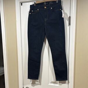 7 For All Mankind Blue Skinny Jeans